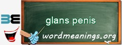 WordMeaning blackboard for glans penis